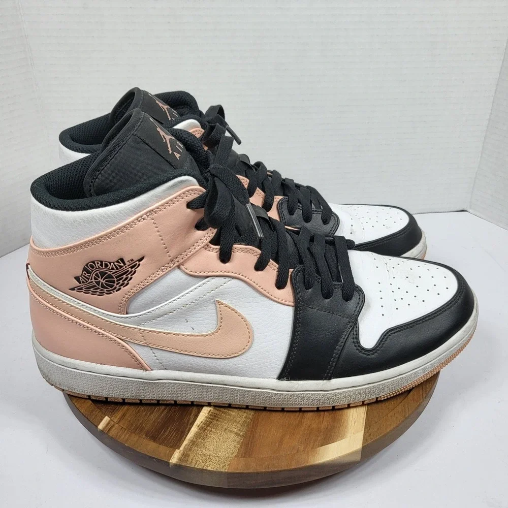 Jordan Air Jordan 1 Mid Mens 12 Arctic Orange Black White 554724-133 Sneaker